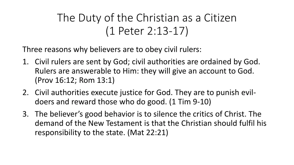 the duty of the christian as a citizen 1 peter 1