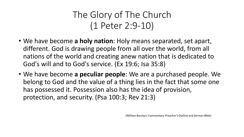 the glory of the church 1 peter 2 9 10 1