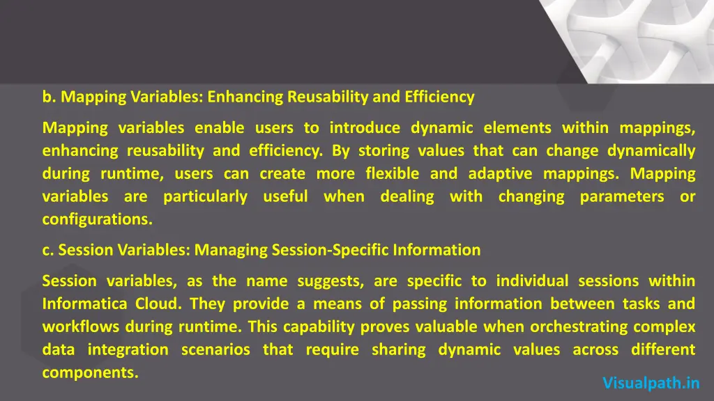 b mapping variables enhancing reusability