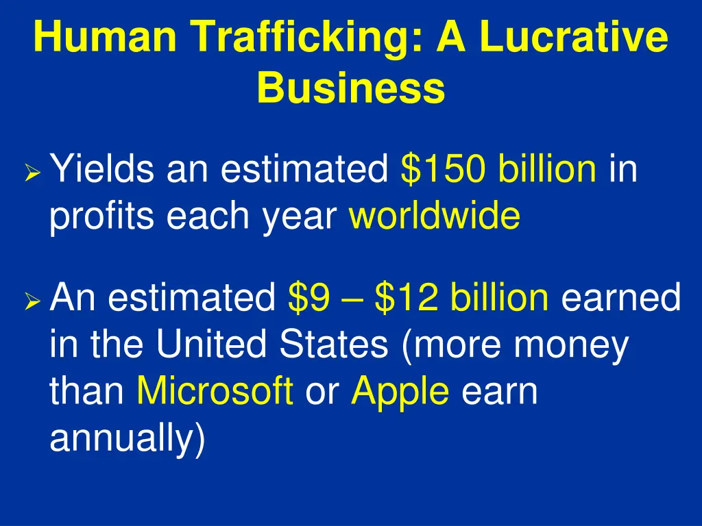 human trafficking a lucrative business