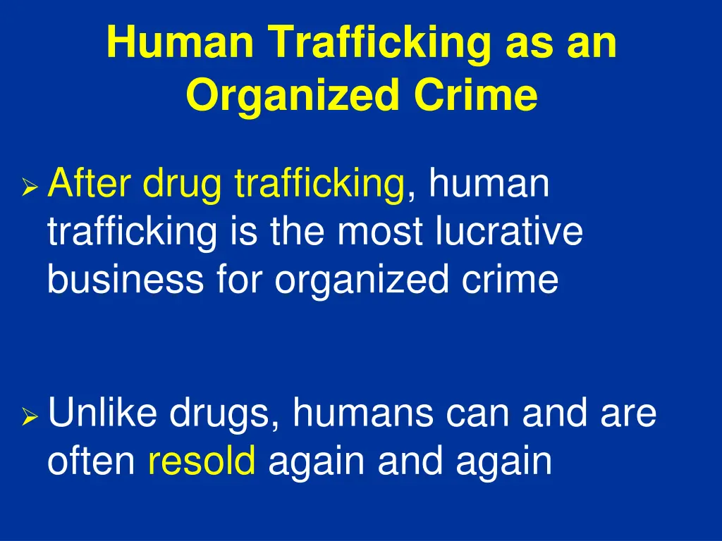human trafficking as an organized crime