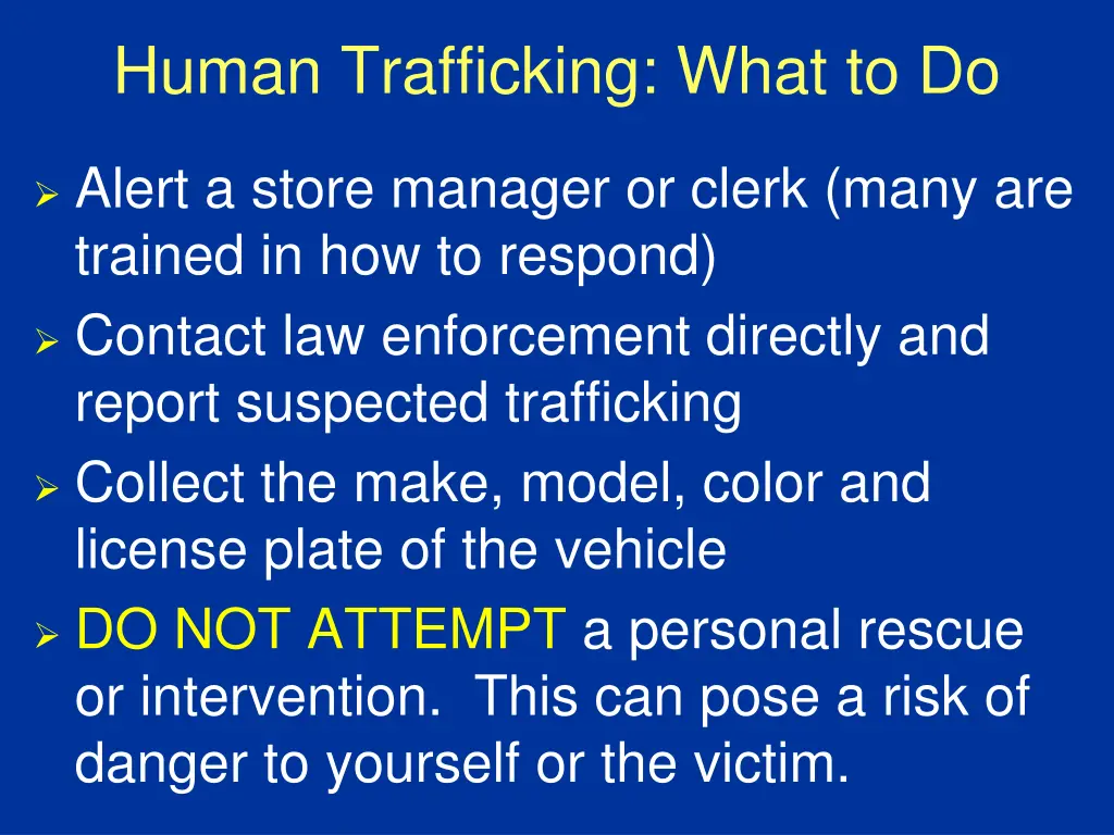 human trafficking what to do