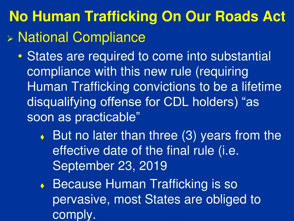 no human trafficking on our roads act