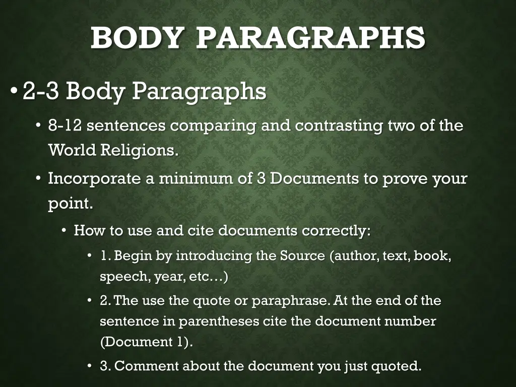 body paragraphs