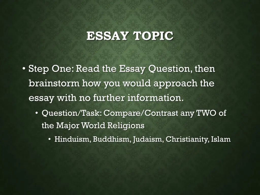 essay topic