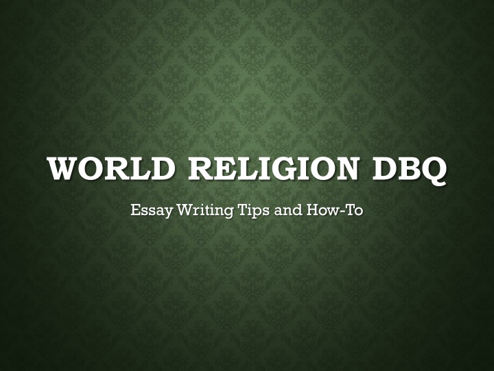 world religion dbq