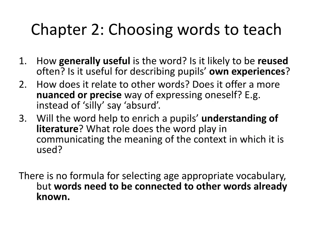 chapter 2 choosing words to teach