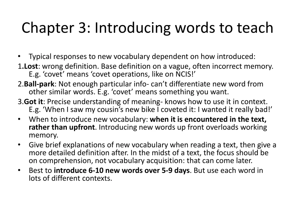 chapter 3 introducing words to teach