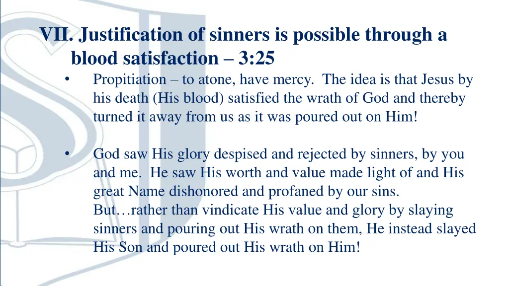 vii justification of sinners is possible through 1