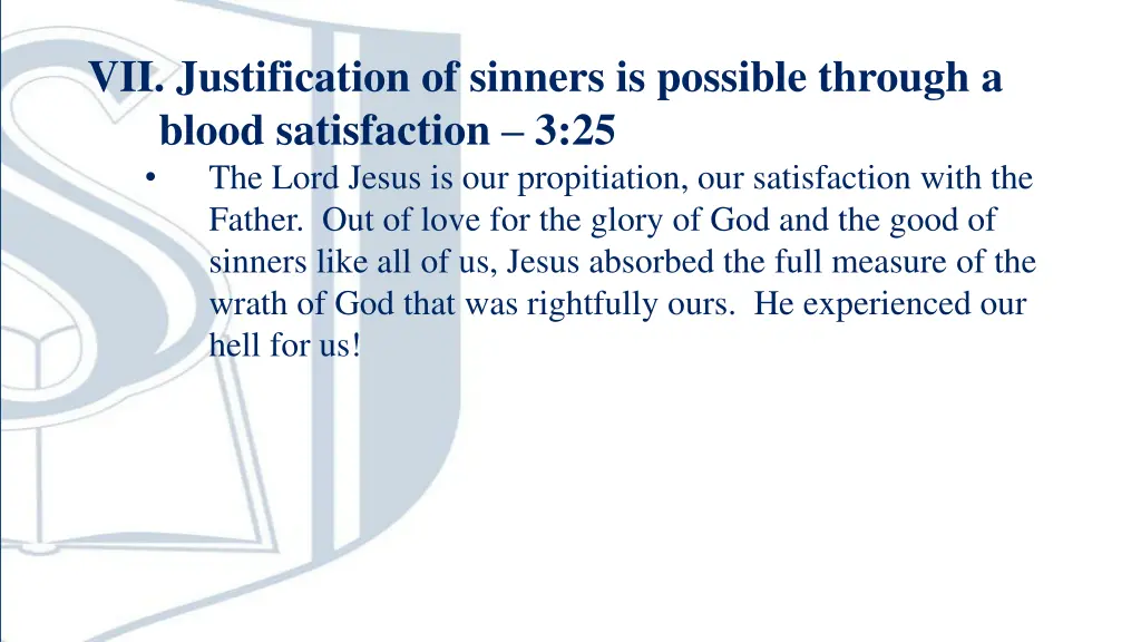 vii justification of sinners is possible through 2