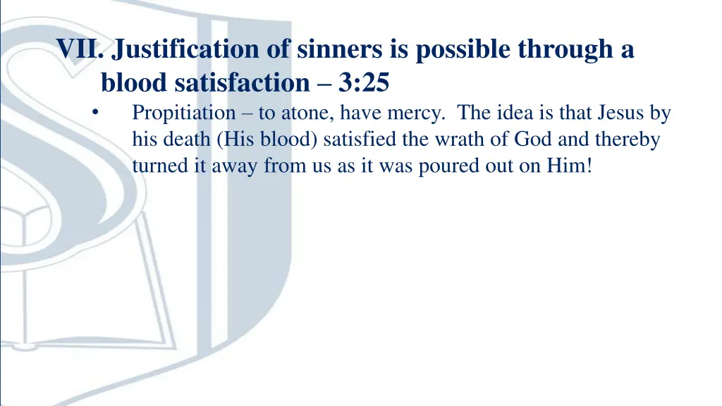 vii justification of sinners is possible through