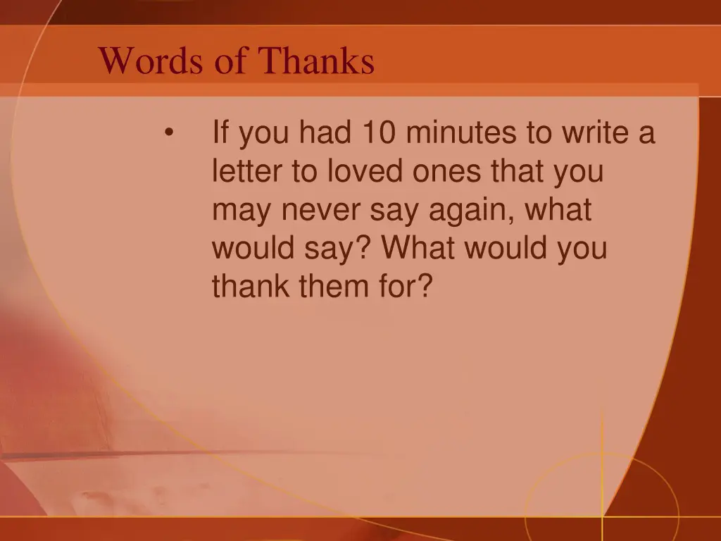 words of thanks