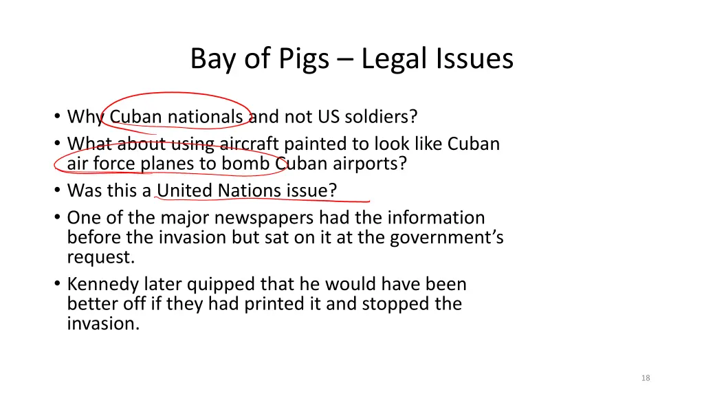 bay of pigs legal issues