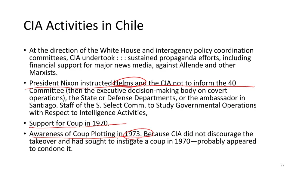 cia activities in chile