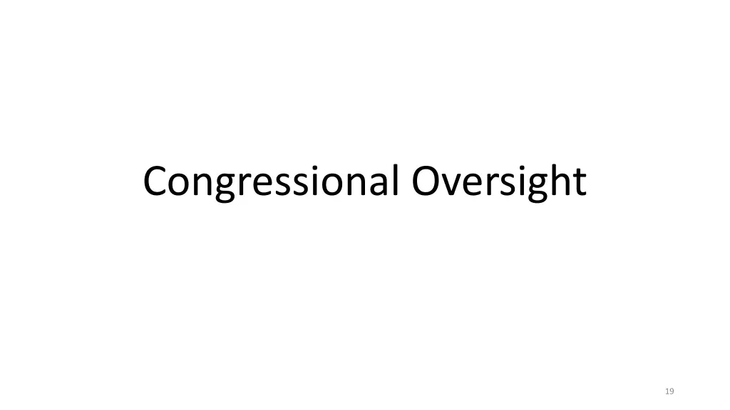 congressional oversight