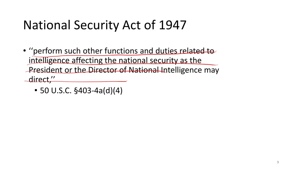 national security act of 1947