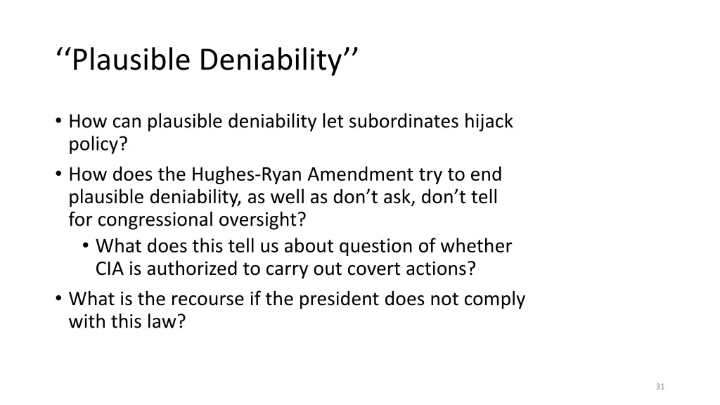 plausible deniability