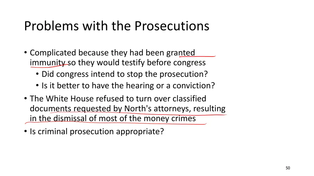 problems with the prosecutions