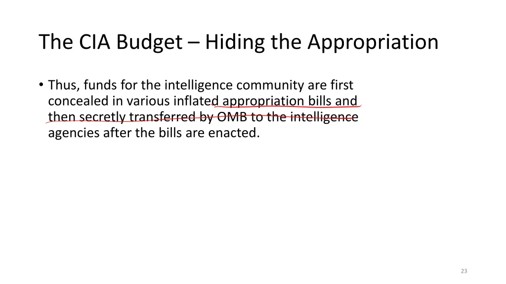 the cia budget hiding the appropriation