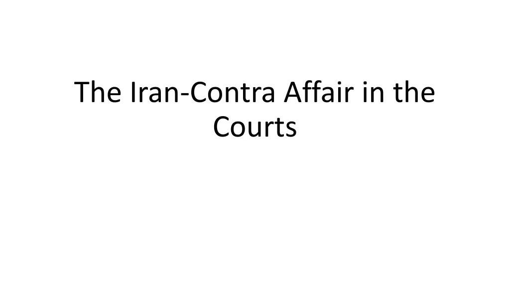 the iran contra affair in the courts