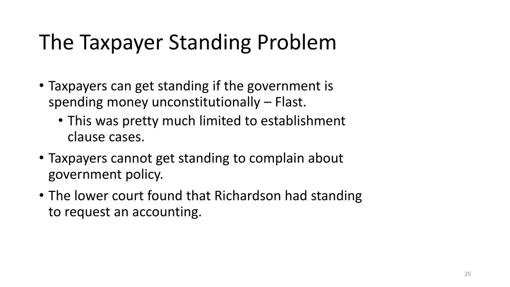 the taxpayer standing problem