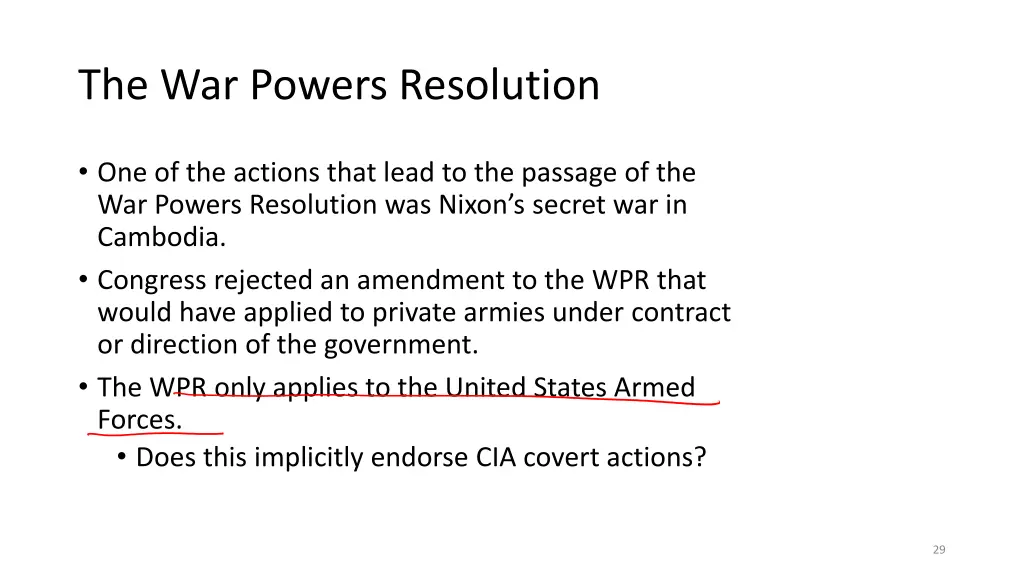 the war powers resolution