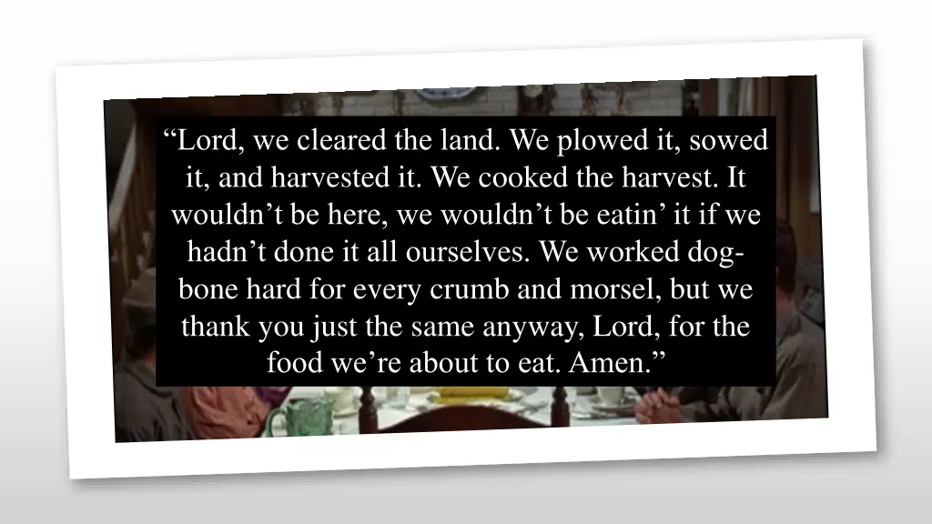 lord we cleared the land we plowed it sowed