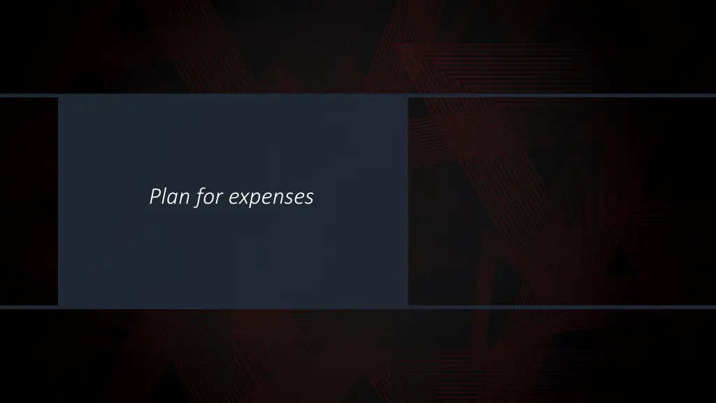 plan for expenses