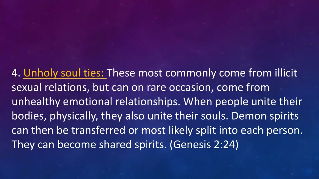 4 unholy soul ties these most commonly come from