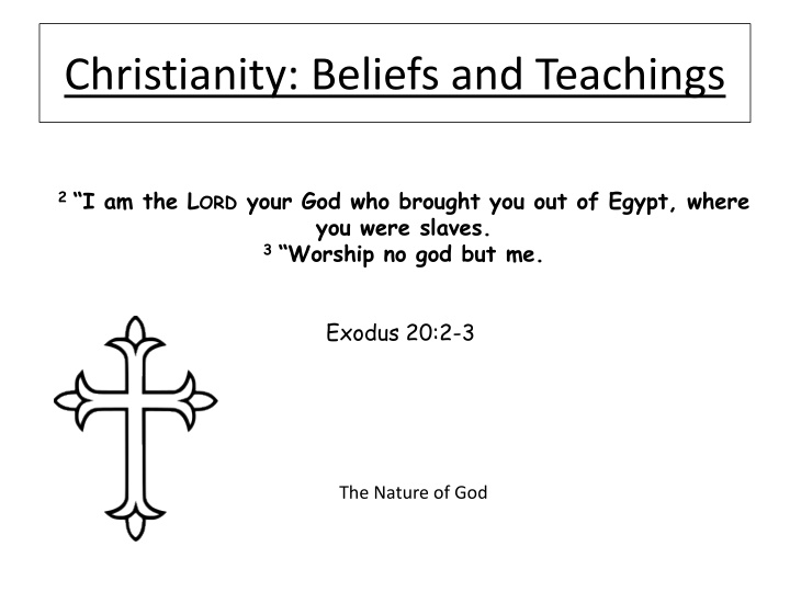 christianity beliefs and teachings