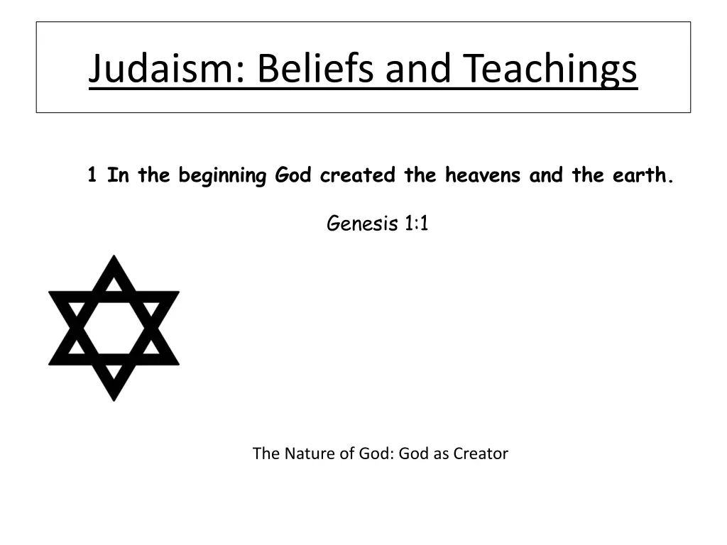 judaism beliefs and teachings 1