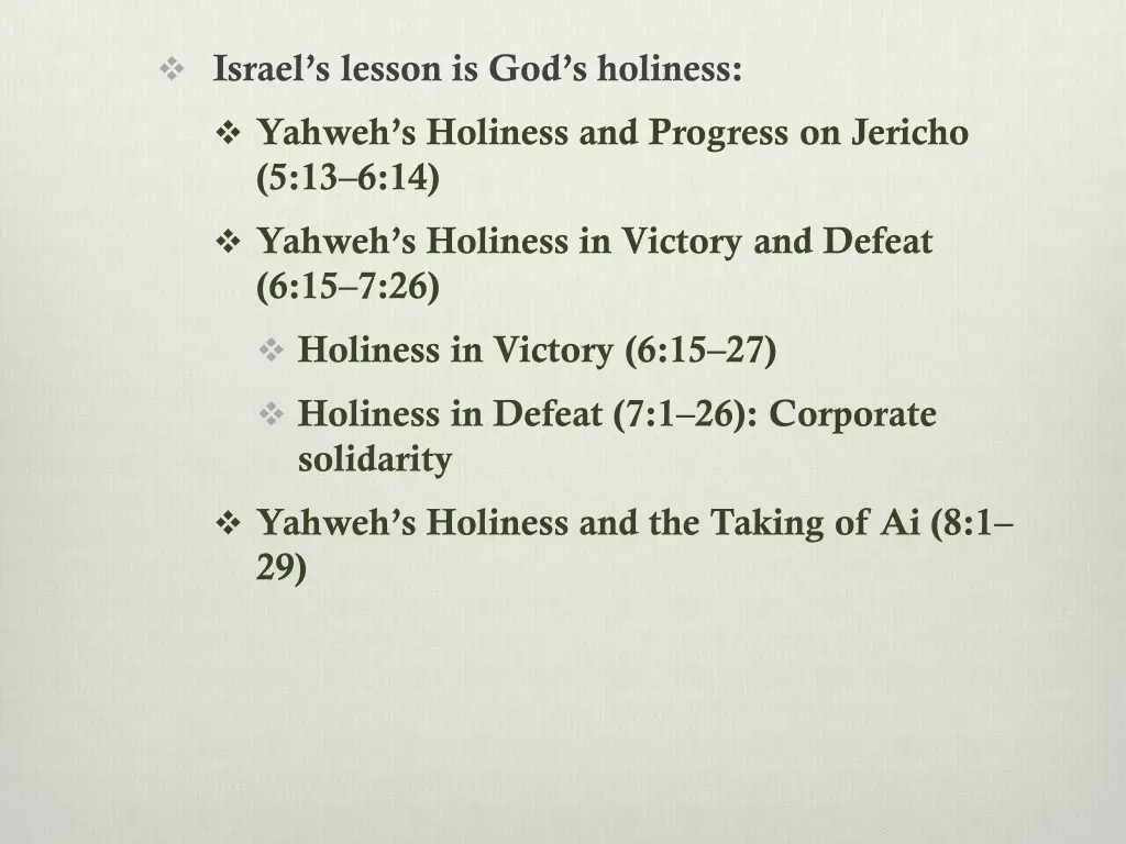 israel s lesson is god s holiness