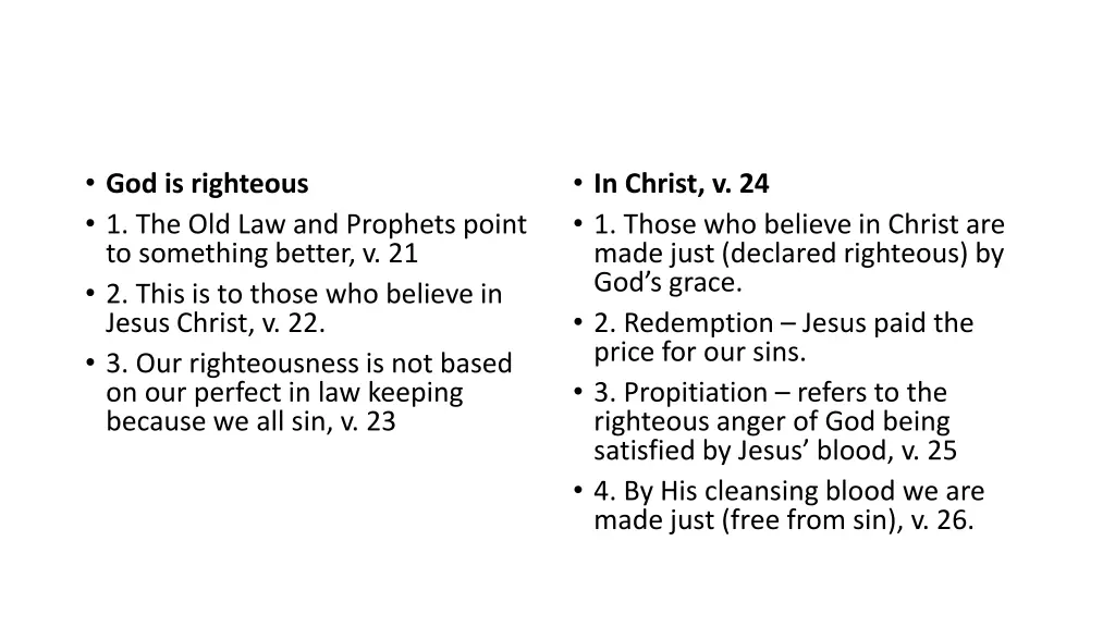 god is righteous 1 the old law and prophets point