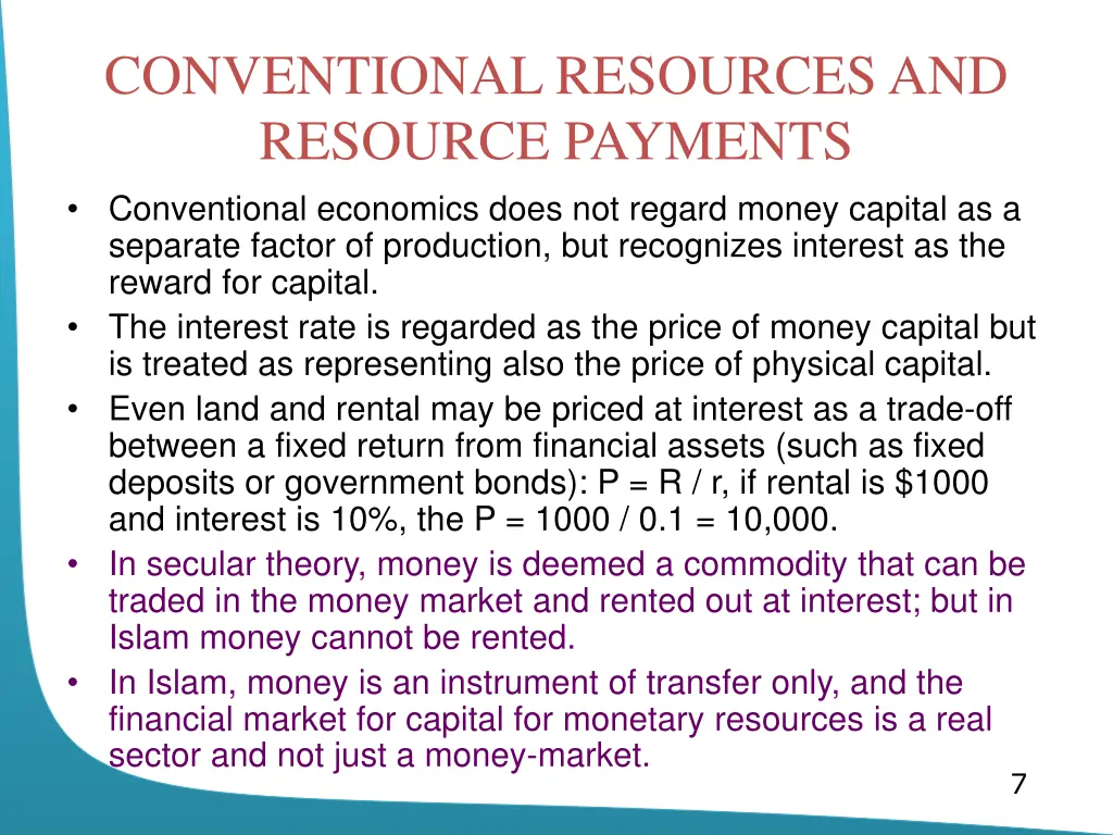 conventional resources and resource payments