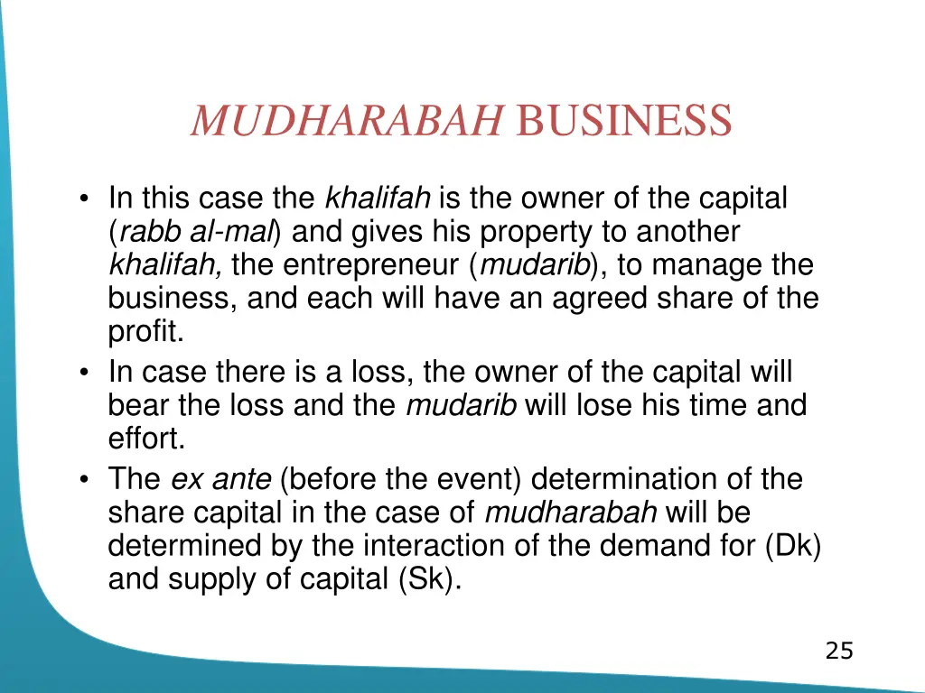 mudharabah business