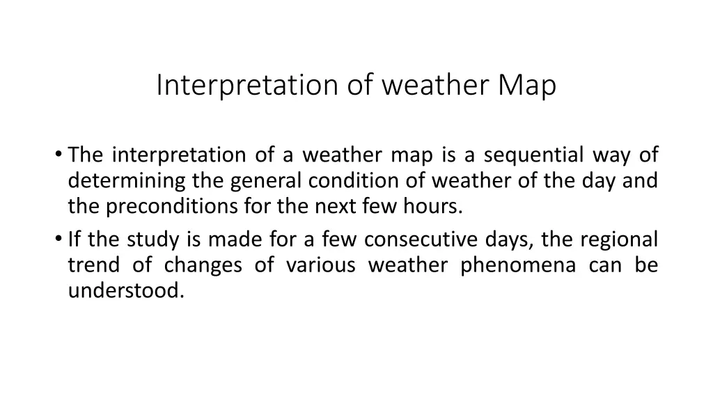 interpretation of weather map