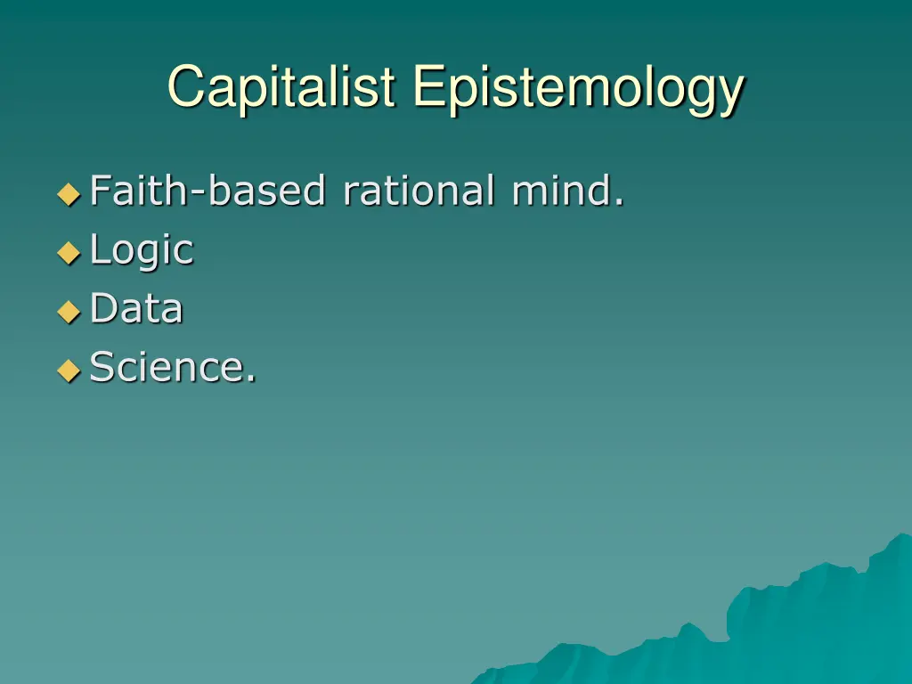 capitalist epistemology