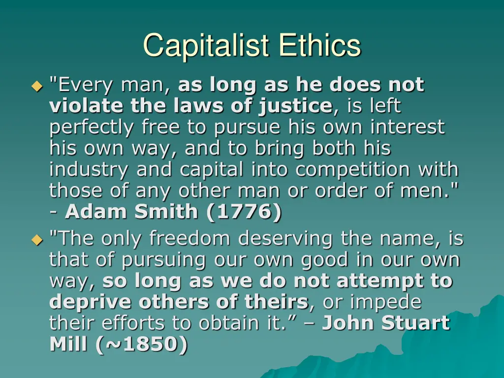 capitalist ethics