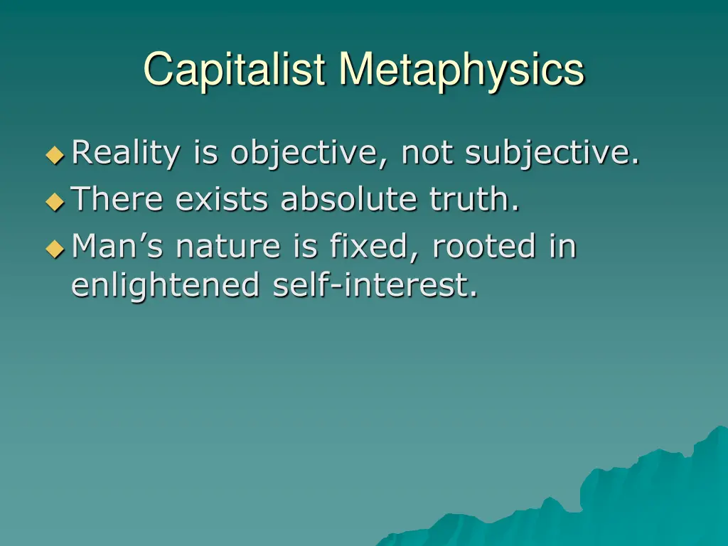 capitalist metaphysics