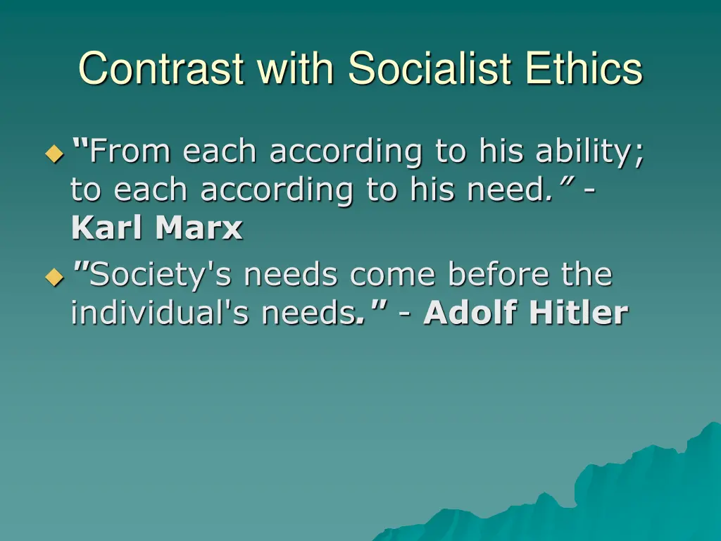 contrast with socialist ethics