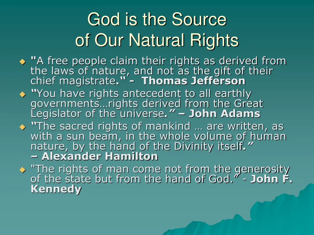 god is the source of our natural rights