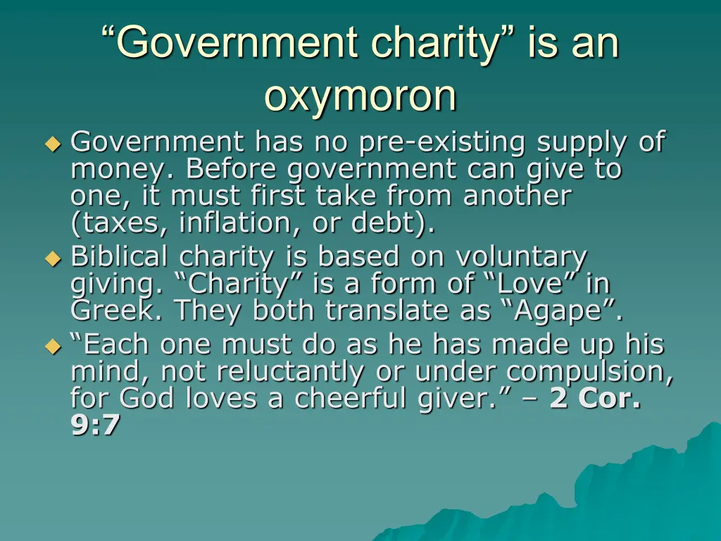 government charity is an oxymoron government