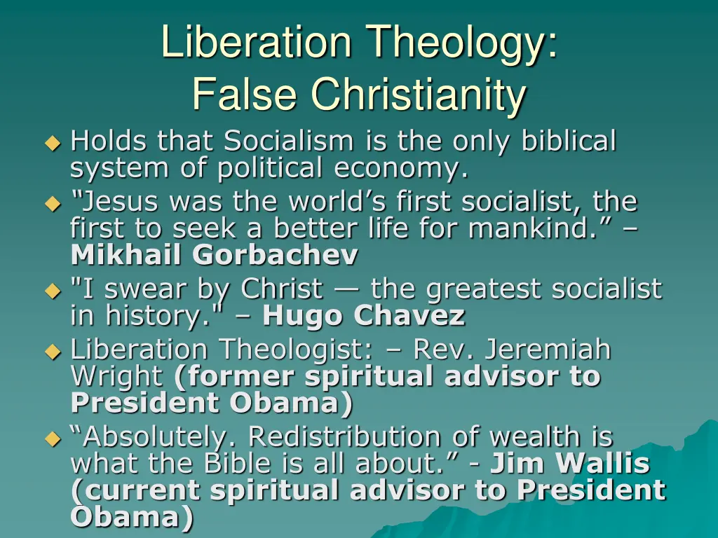 liberation theology false christianity holds that