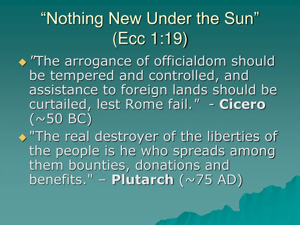 nothing new under the sun ecc 1 19 the arrogance