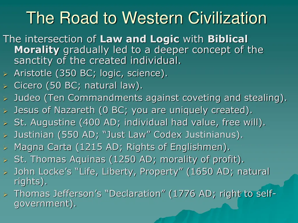 the road to western civilization