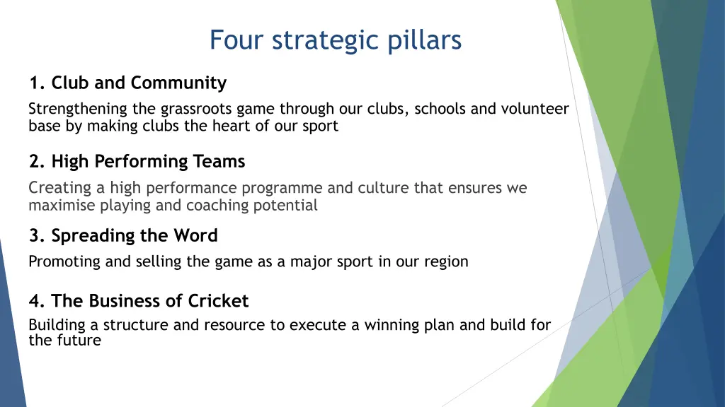 four strategic pillars