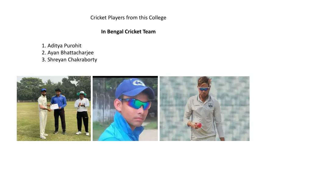 cricket players from this college