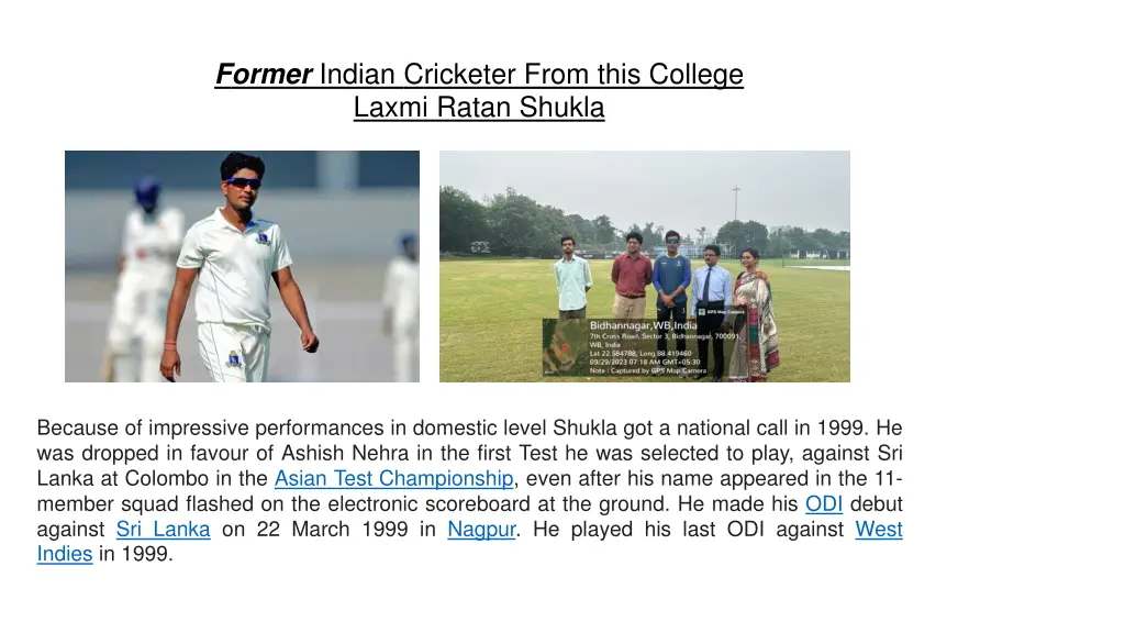 former indian cricketer from this college laxmi