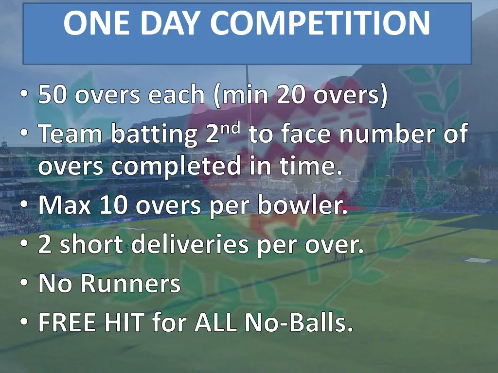 one day competition 1