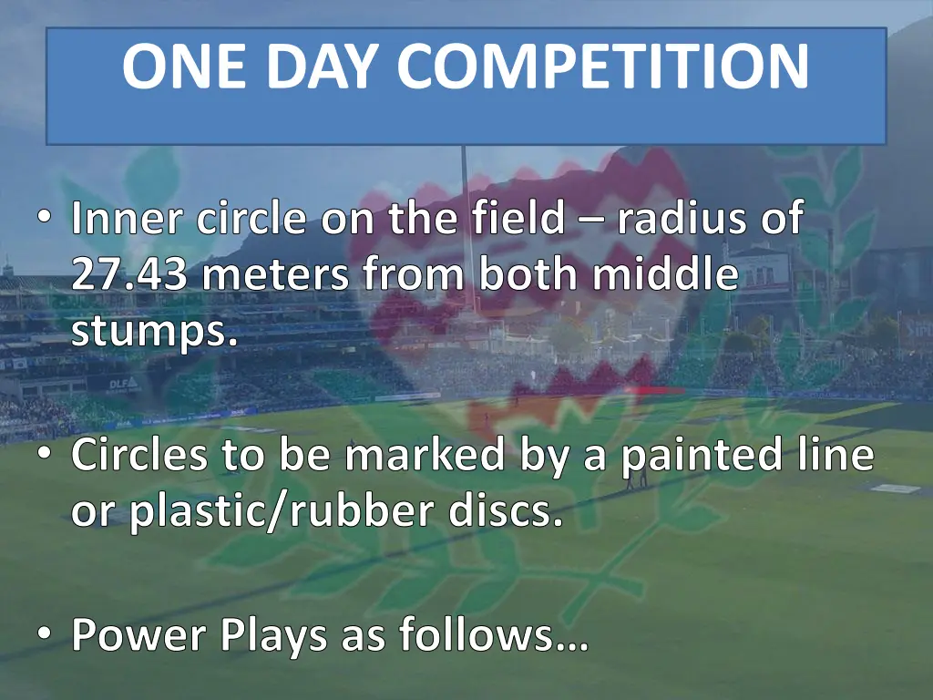 one day competition 3